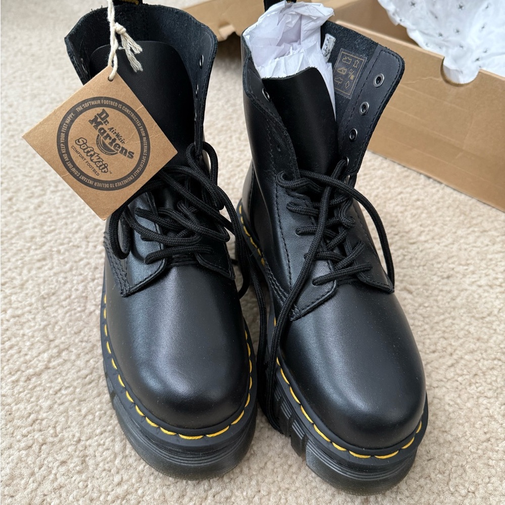 Dr. Martens Black Leather Boots (Audrick 8-eye boot)